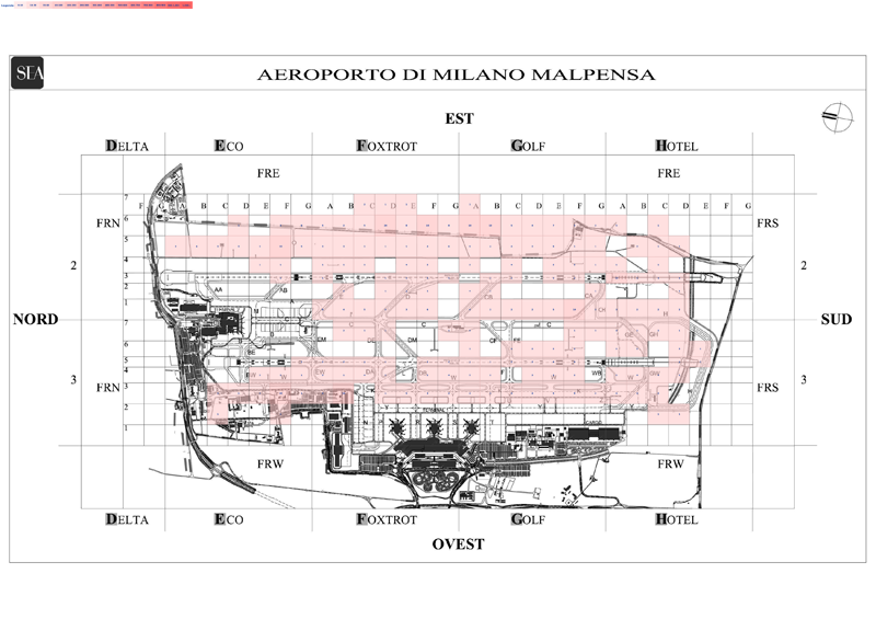Mappa concentrazione Albanella minore in aeroporto Milano Malpensa