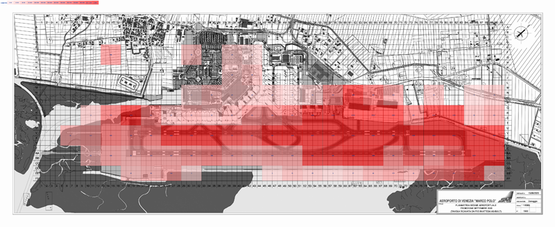 Mappa concentrazione Piccione in aeroporto Venezia Tessera