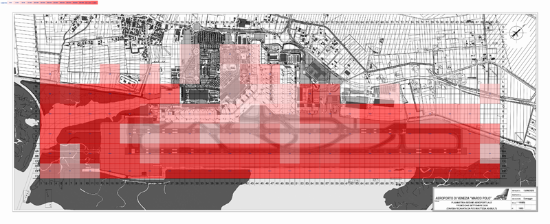Mappa concentrazione Gabbiano comune in aeroporto Venezia Tessera