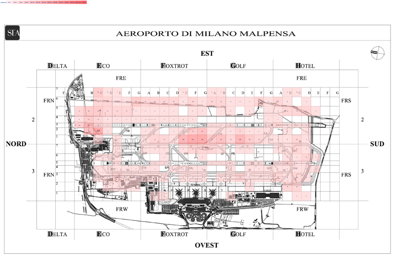 Mappa concentrazione Coniglio selvatico in aeroporto Milano Malpensa